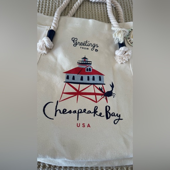 Spartina 449 Handbags - Spartina 449 Canvas Chesapeake Bay Nautical Tote Bag NWT